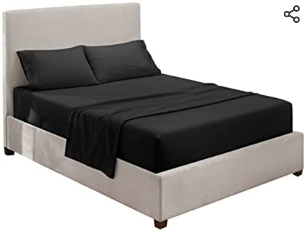 COTTON SHEET SET- BLACK