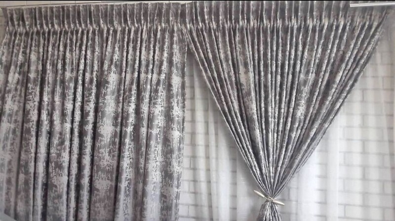 GLAMOUR CURTAIN SET- GREY