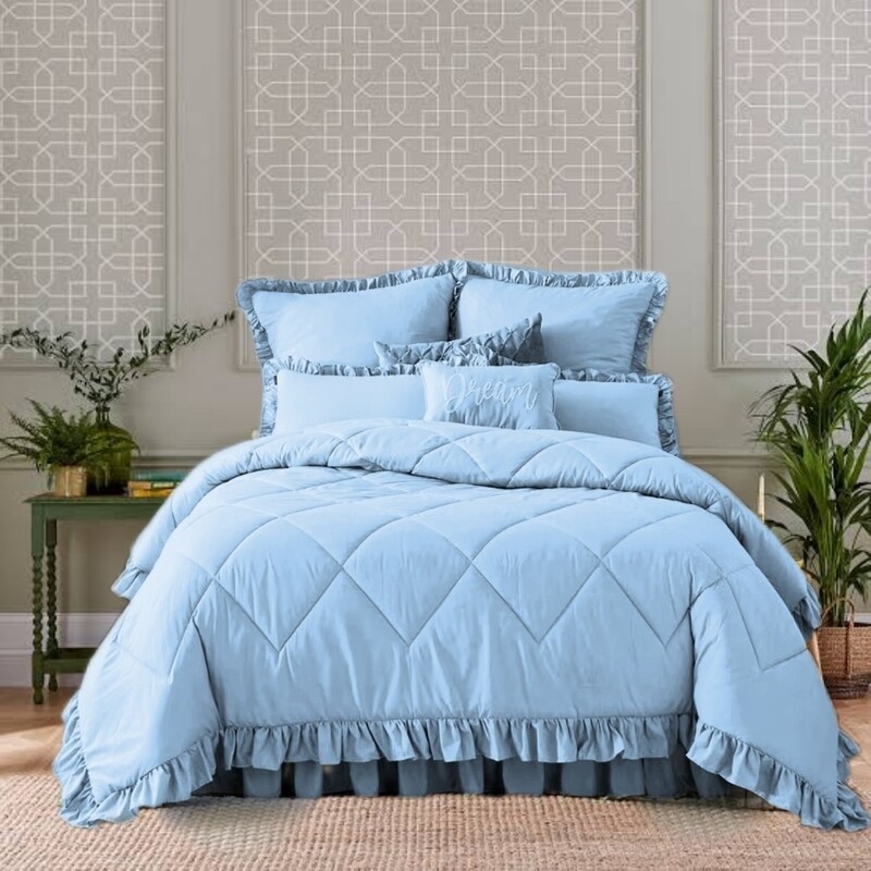 DIAMOND FRILLED COMFORTER SET