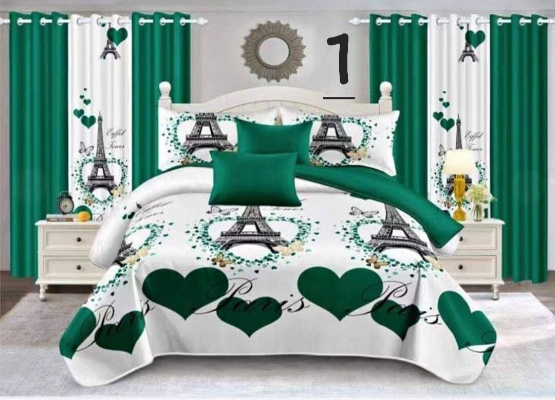 PANDA 7P QUILT SET- GREEN PARIS