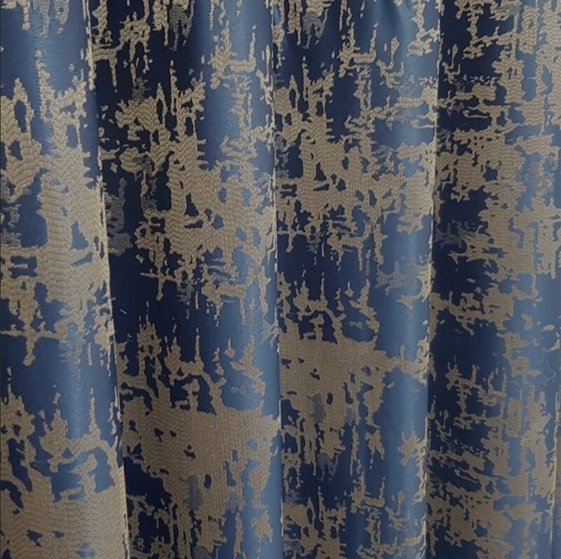 NAVY FOIL CURTAIN SET- 3M