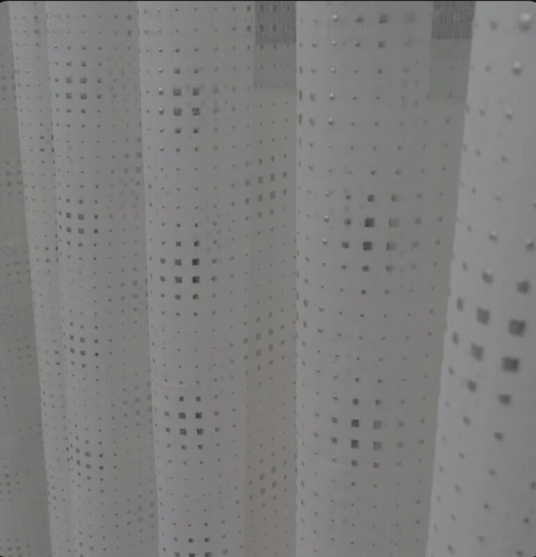 STUDDED SHEER LACE CURTAIN