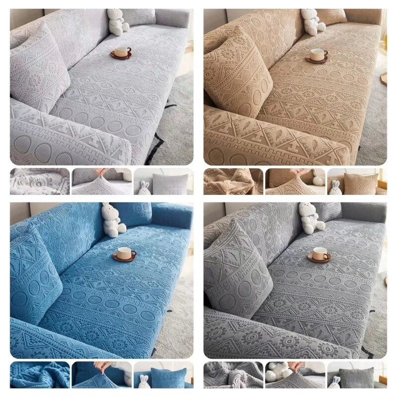 VELVET TEXTURED SOFA COVER- 2211