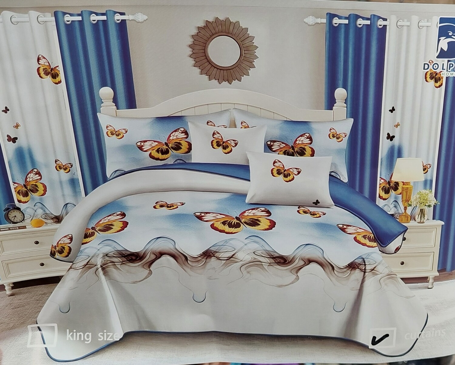 DOLPHIN 7P QUILT SET- BUTTERFLY BLUE