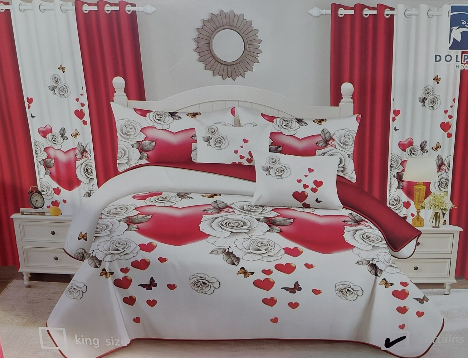 DOLPHIN 7P QUILT SET- ROSE