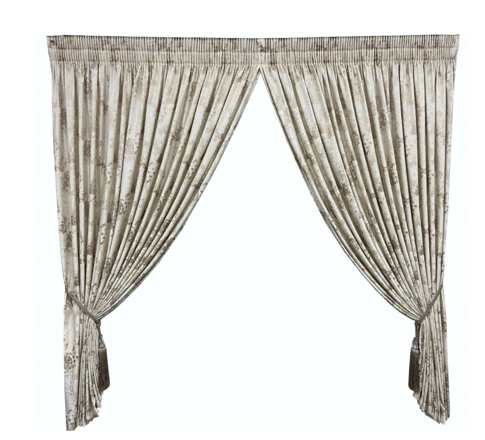 CREAM FOIL CURTAIN SET- 5M
