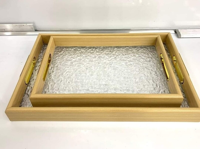 WOOD TRAY SET