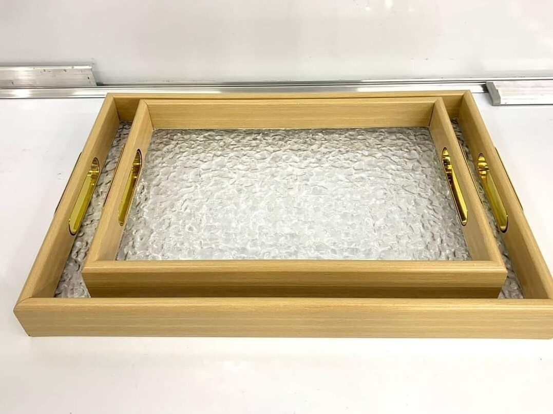 WOOD TRAY SET