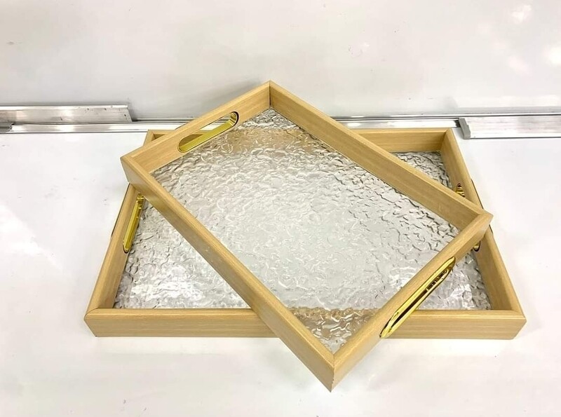 WOOD TRAY SET