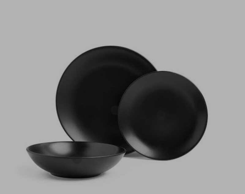 BLACK DINNER SET 12P