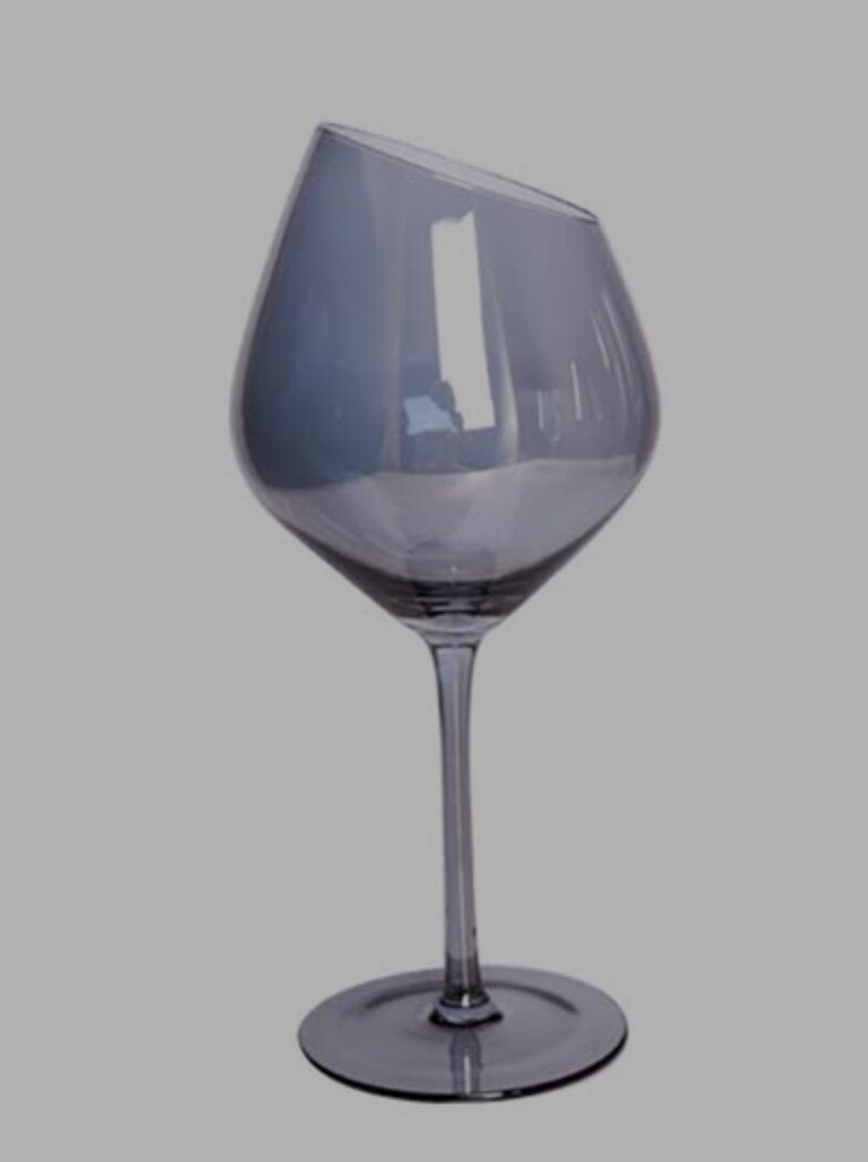 SLANTED WINE GLASSES- CHARCOAL