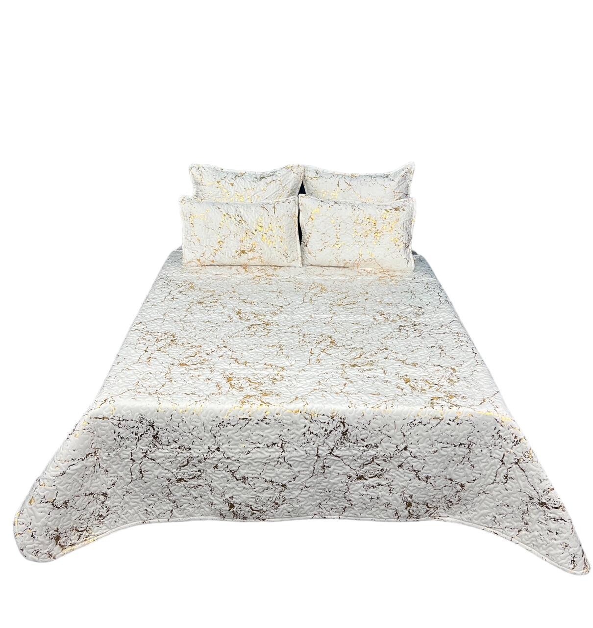 MARBLE VELVET QUILT- WHITE
