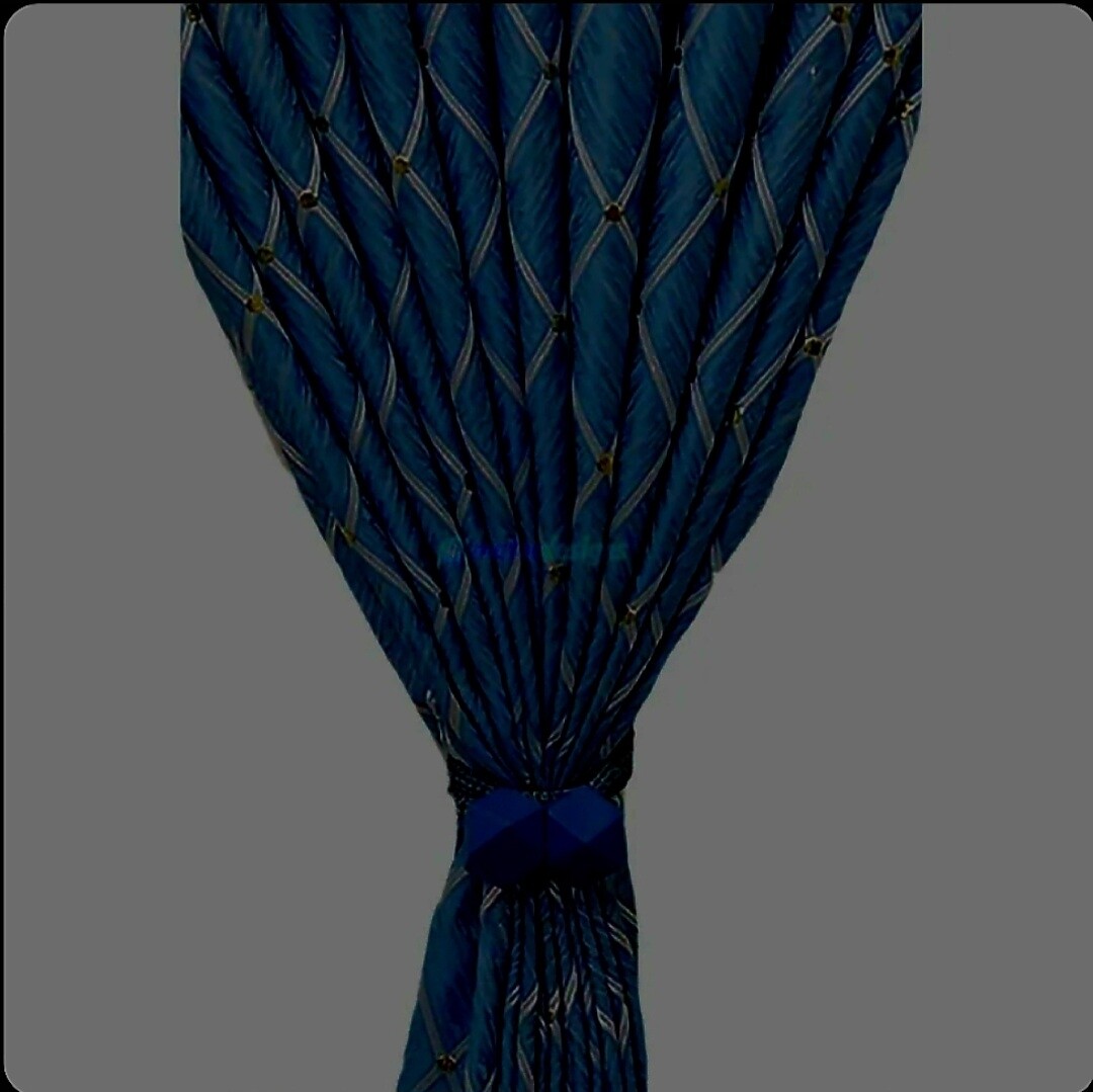 DIAMOND STUD CURTAIN SET- NAVY