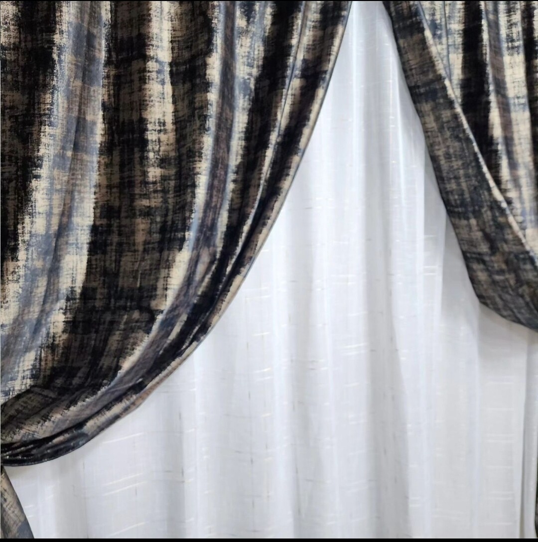 BLACK DUSK VELVET CURTAIN SET 5M