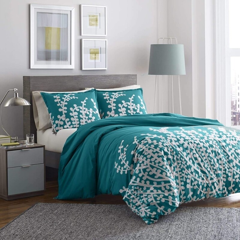 IRIS TEAL DUVET COVER- DOUBLE 