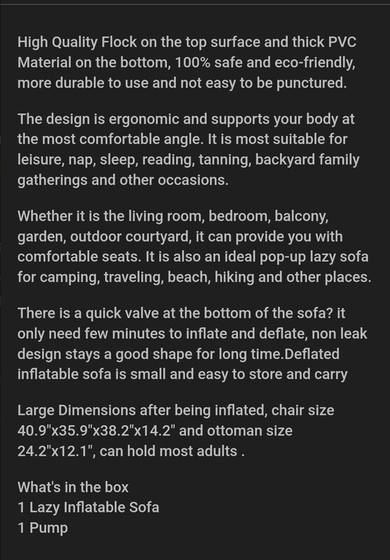 INFLATABLE LOUNGE CHAIR