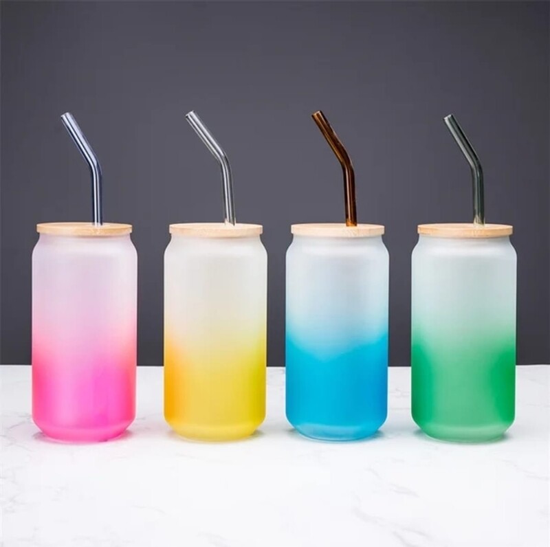 COLOUR GRADIENT BAMBOO GLASS SET