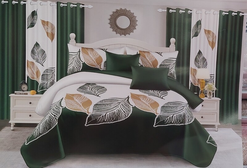 PANDA  QUILT SET- GREEN GOLD