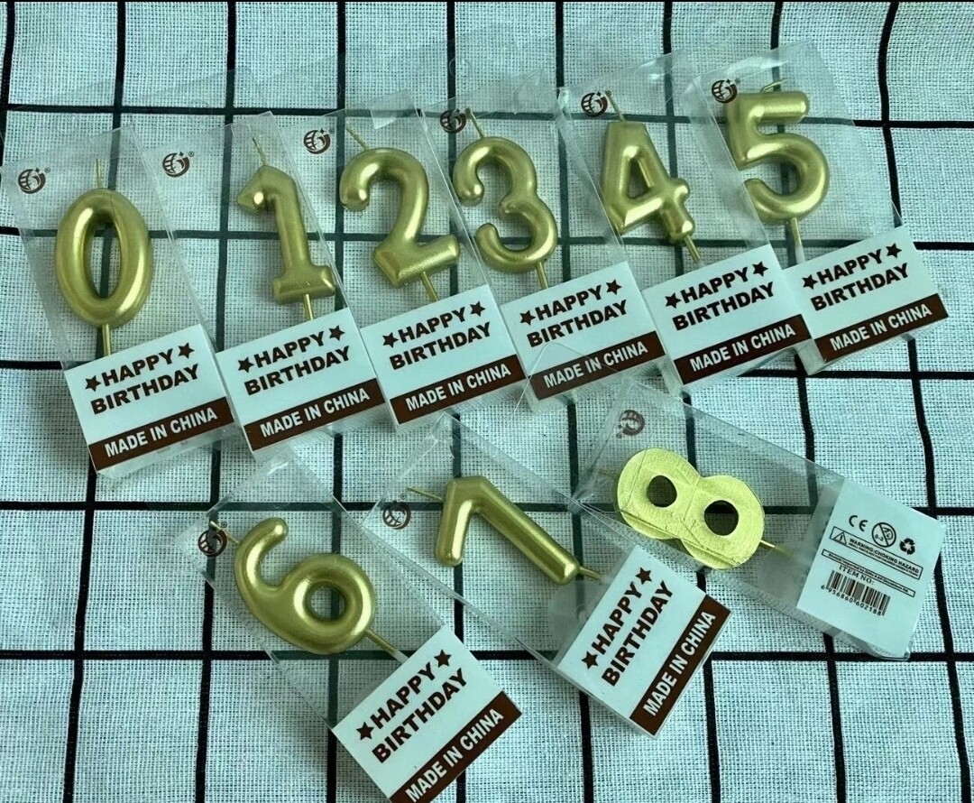 NUMBER CANDLES- GOLD