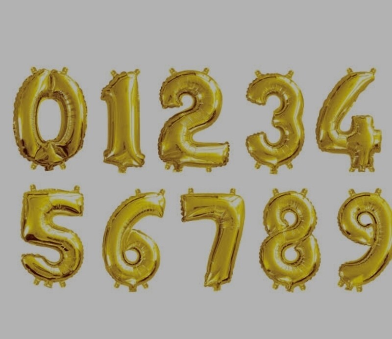 FOIL NUMBER BALLOONS- GOLD