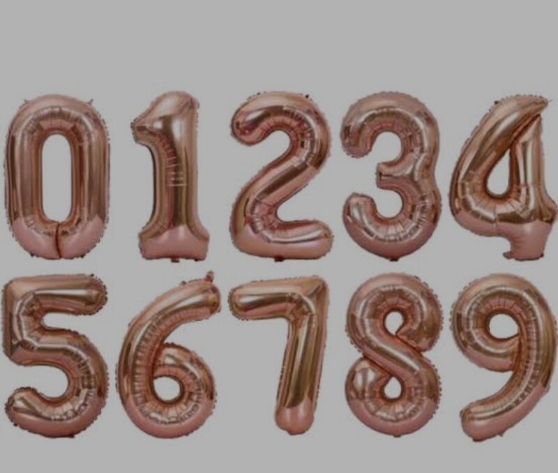 FOIL NUMBER BALLOONS- ROSE