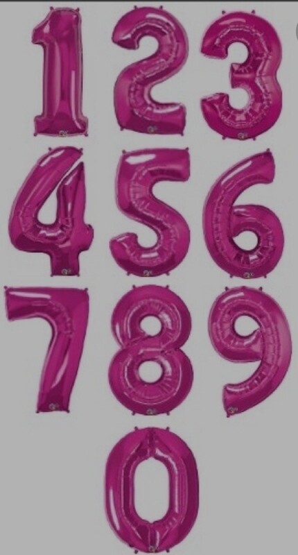 FOIL NUMBER BALLOONS- PINK
