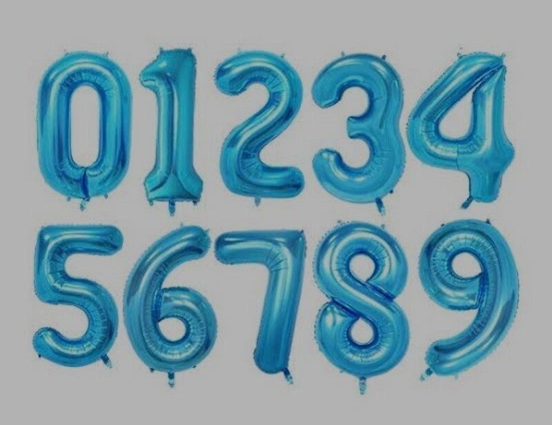 FOIL NUMBER BALLOONS- BLUE