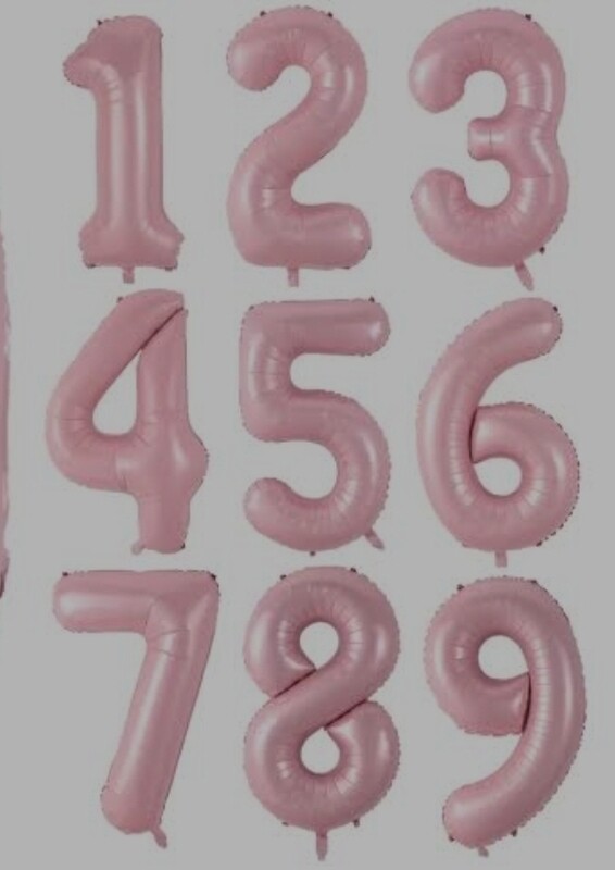 FOIL NUMBER BALLOONS- BABY PINK