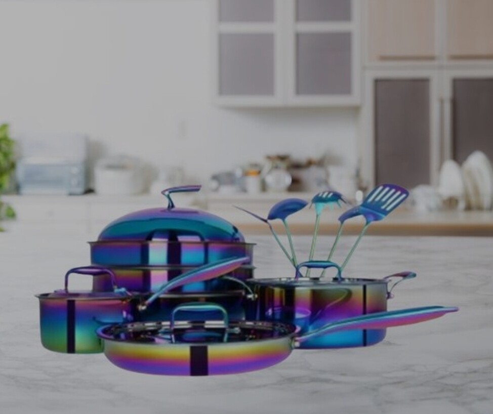 RAINBOW STAINLESS STEEL COOKWARE SET 15P