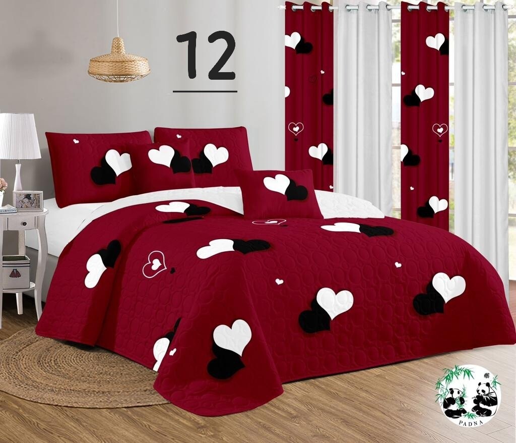 PANDA 7P QUILT SET- RED HEART