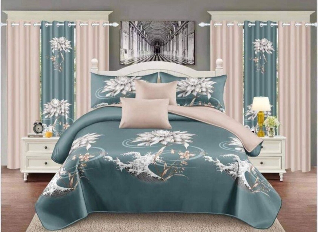 PANDA 7P QUILT SET- OCEAN FLORAL