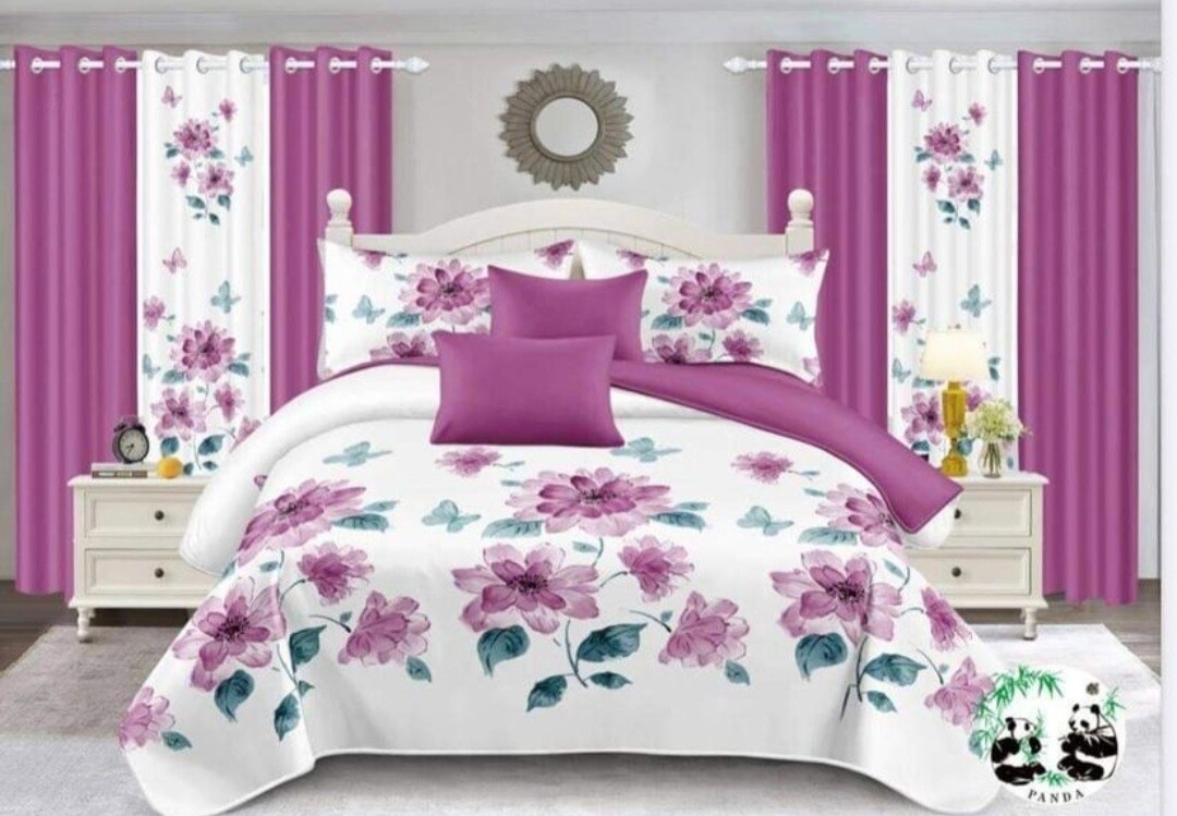 PANDA 7P QUILT SET- PURPLE ROSE