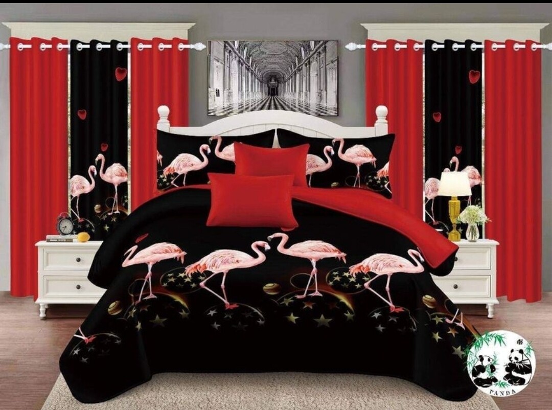 PANDA 7P QUILT SET- FLAMINGO