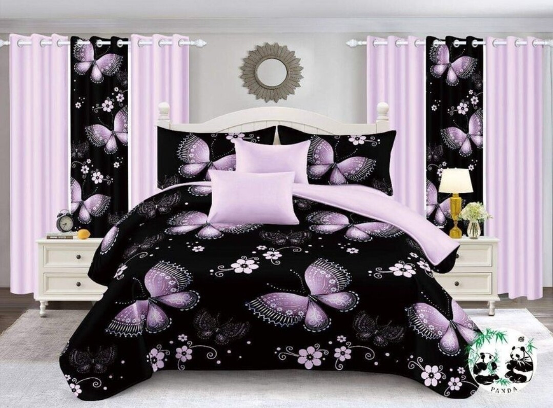 PANDA 7P QUILT SET- LILAC BUTTERFLY