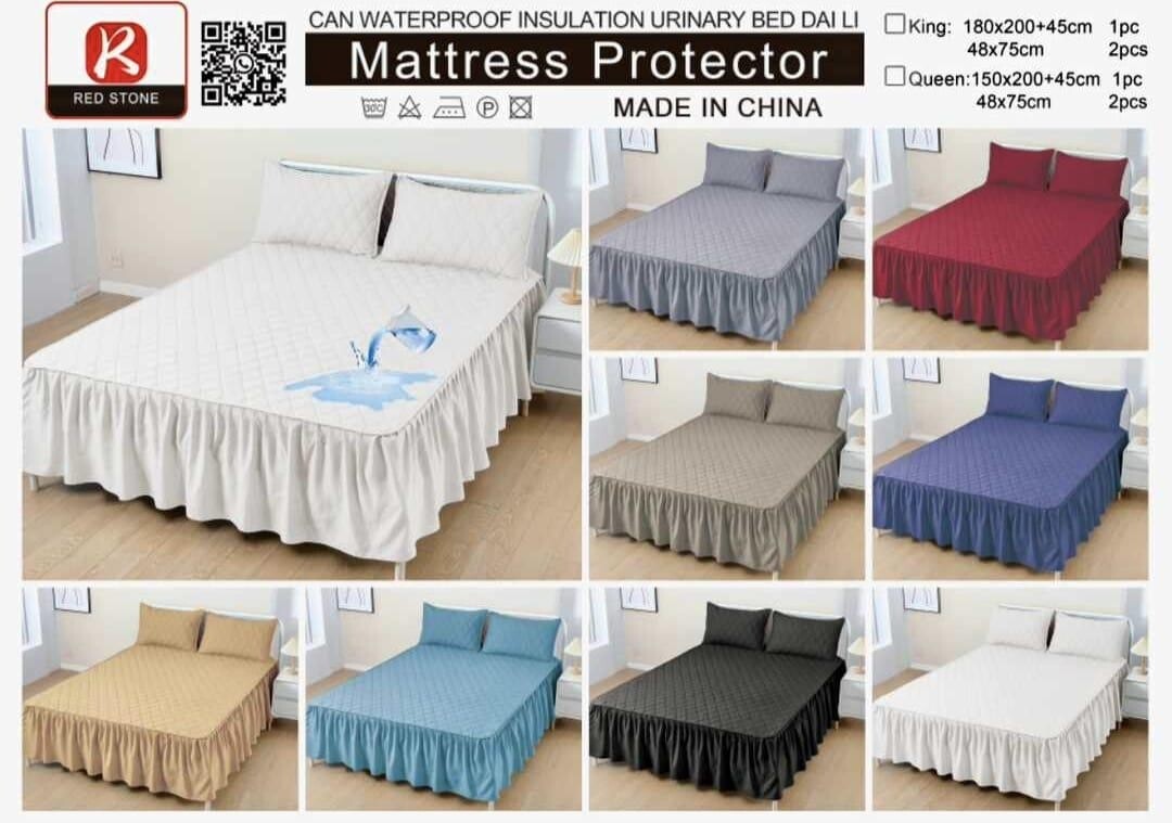 FRILLED LACE QUILTED SHEET SET