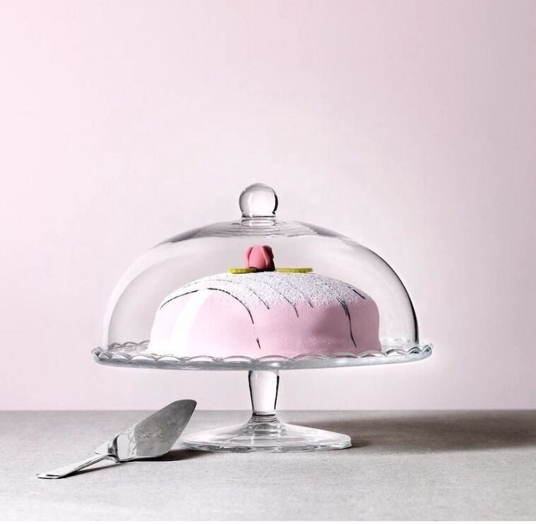 GLASS CAKE DOME WITH STAND