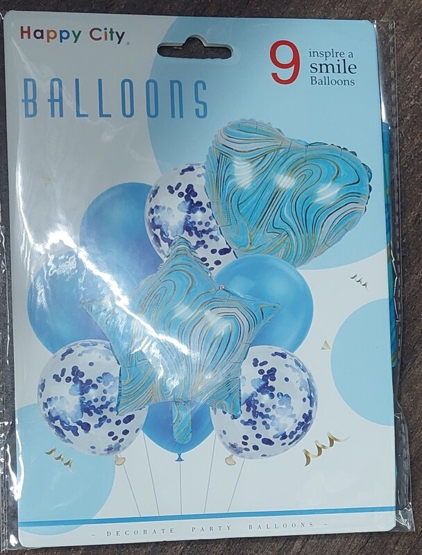 MARBLE BALLOON SET 9P