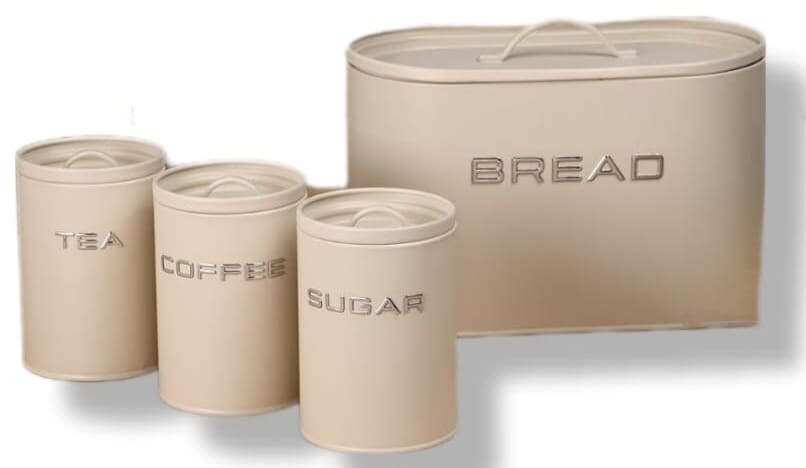 MODERN RETRO BREAD TIN SET- CREAM