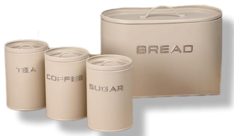 MODERN RETRO BREAD TIN SET- CREAM