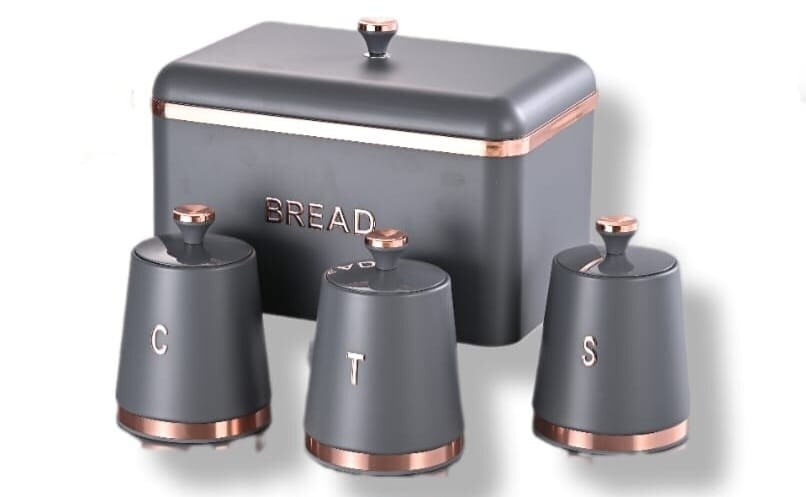 MONZA BREAD TIN SET- GREY