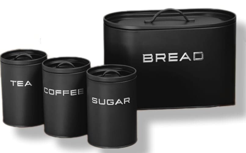 MODERN RETRO BREAD TIN SET- BLACK