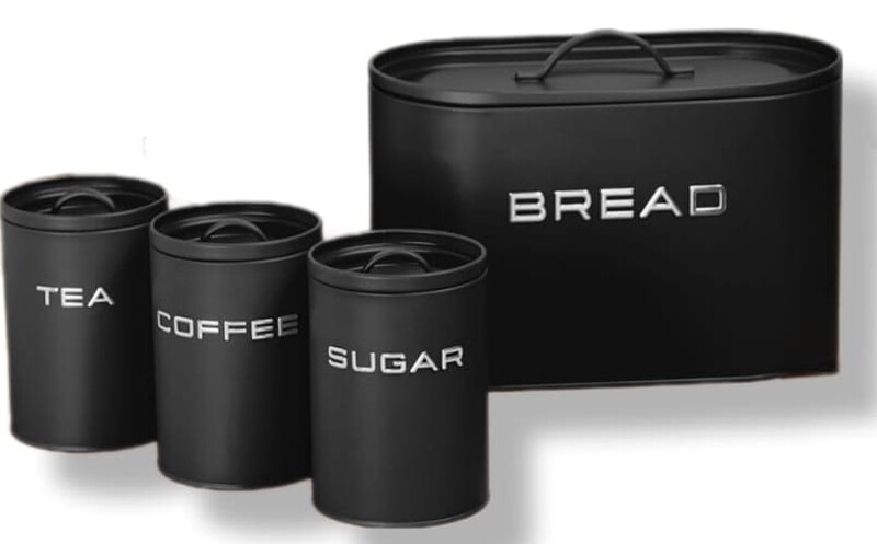 MODERN RETRO BREAD TIN SET- BLACK