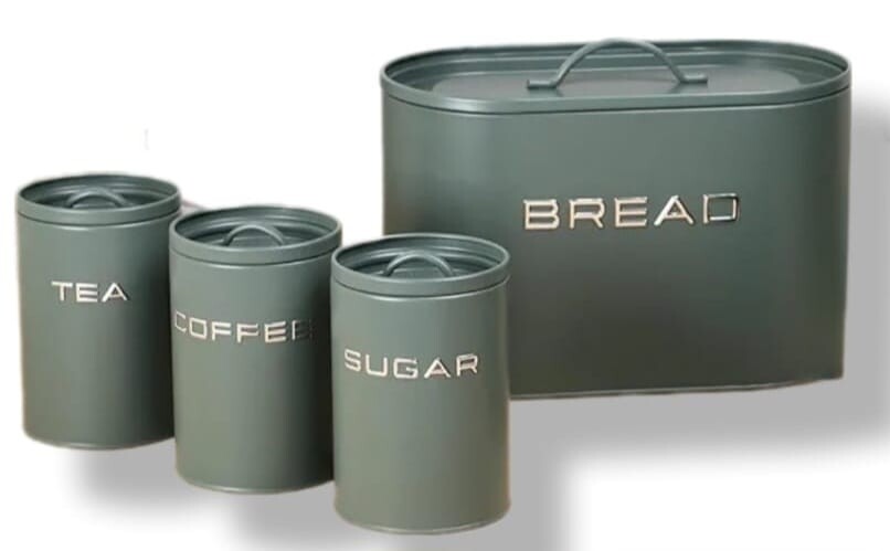MODERN RETRO BREAD TIN SET- GREY