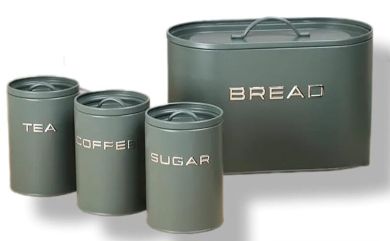 MODERN RETRO BREAD TIN SET- GREY
