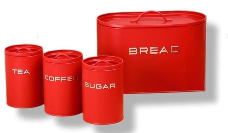 MODERN RETRO BREAD TIN SET- RED