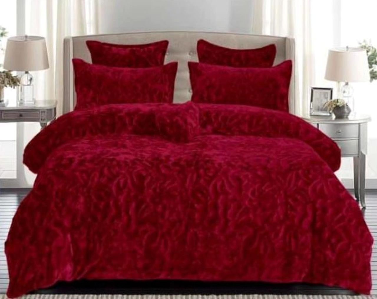 FAUX FUR BEDDING SET 7P