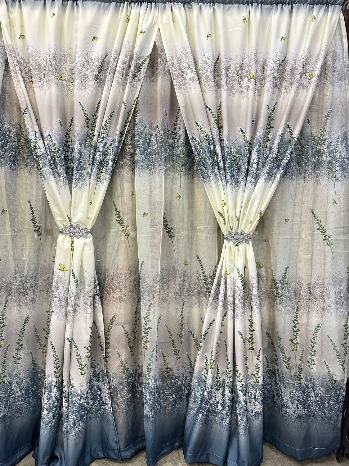 LAVENDER GRADIENT CURTAIN SET GREY