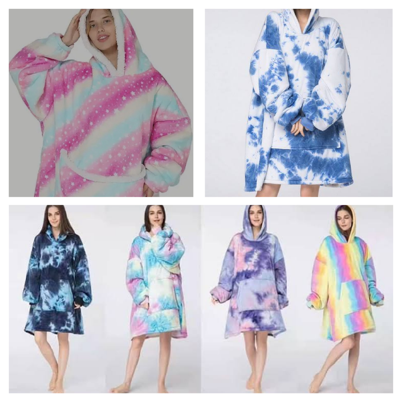 TIE DYE HUGGLE HOODIES- BULK