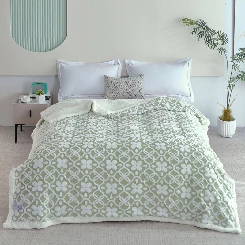 ABSTRACT FLEECE SHERPA BLANKET
