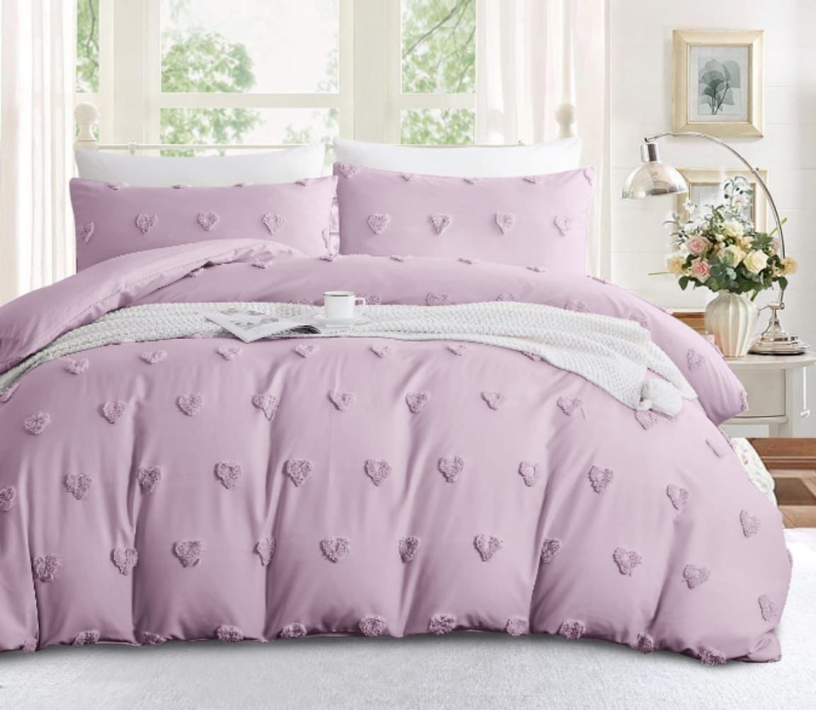 HEART TUFFED COMFORTER SET 